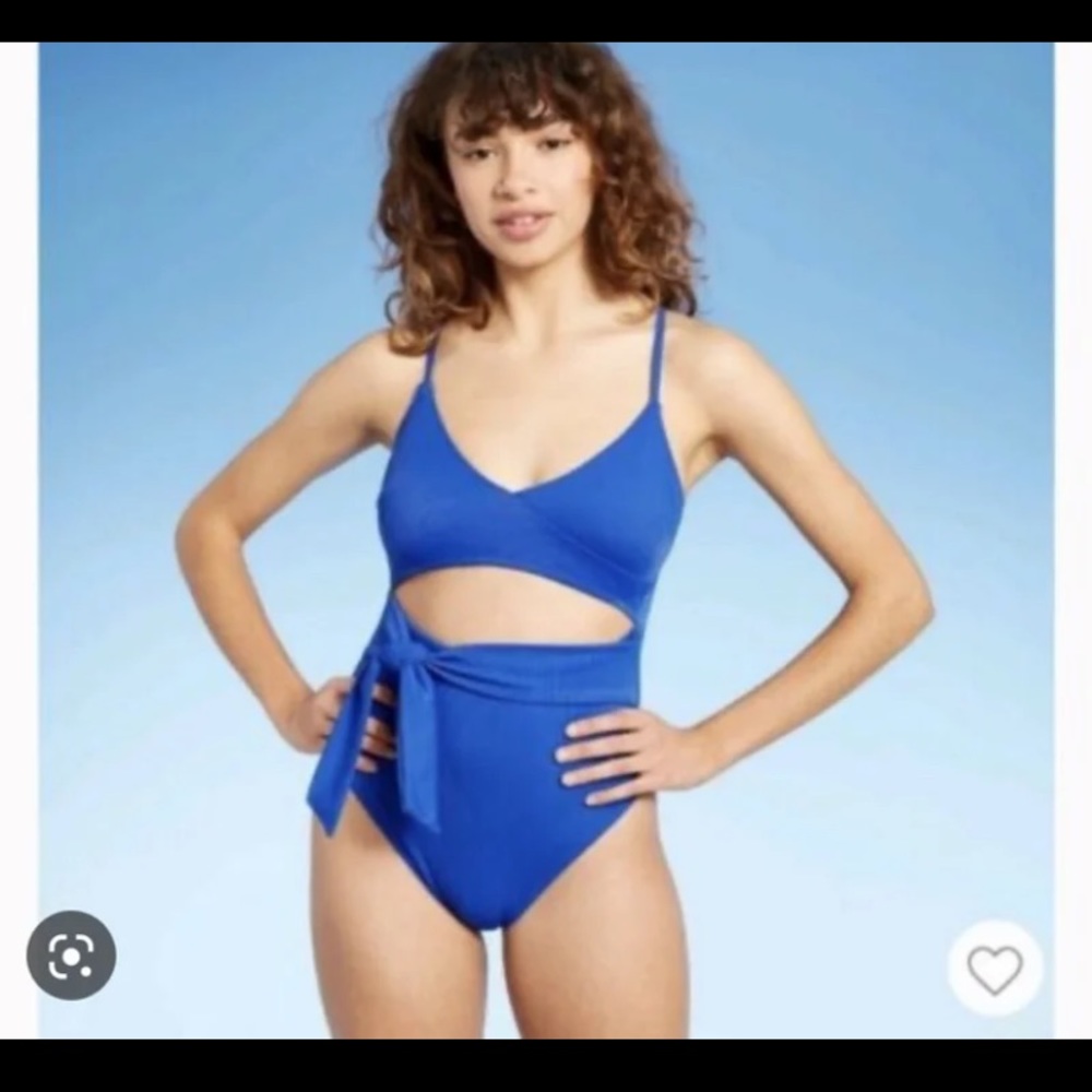 Target Shade and Shore 2021 Sapphire Cut Out sash tie one piece bathing suit